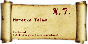 Maretka Telma névjegykártya